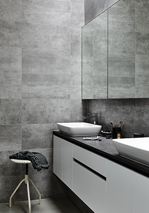 Industrial bathroom cabinetry from the John Crooks project